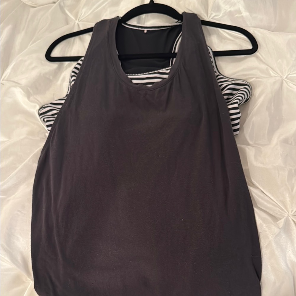 CALIA by Carrie Underwood Black and Gray Tank Top with Moisture-Wicking Fabric